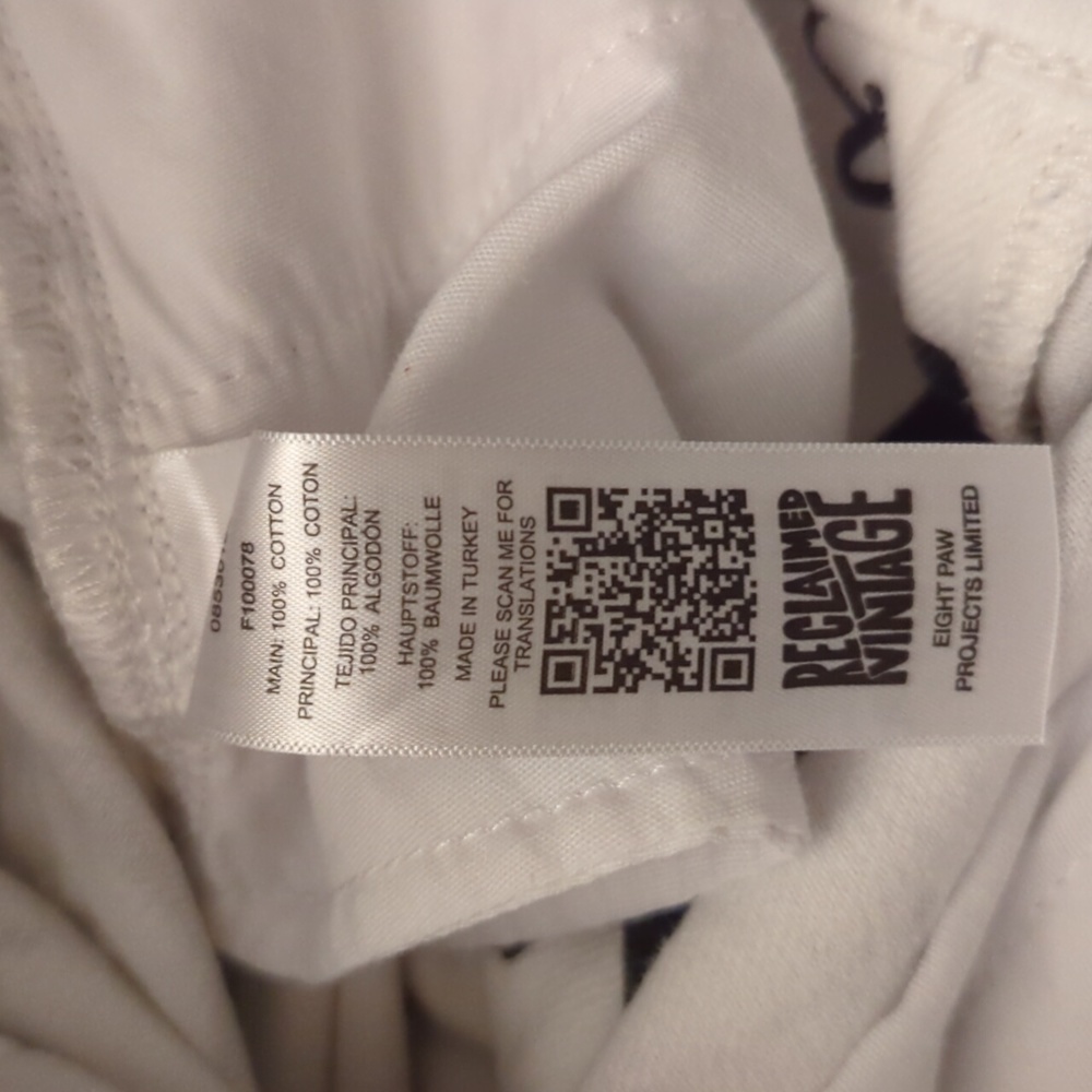 Reclaimed Vintage High Rise Graffiti Jeans White Black Lilac - Picture 11 of 11